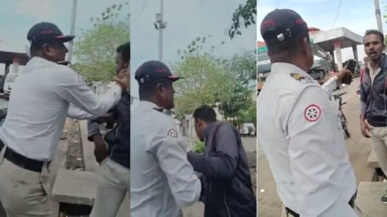 कामावर पोहोचण्यास उशीर…, ट्रॅफिक पोलिसाची होमगार्डलाच कानशिलात ट्रॅफिक पोलिसाची होमगार्डलाच कानशिलात