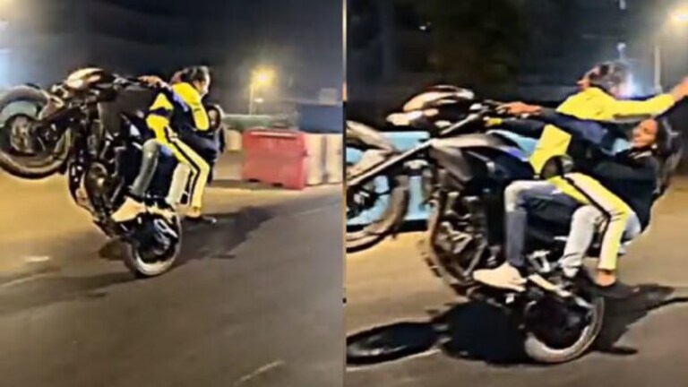 Mumbai Viral Video : दोन मुलींसोबत तरूणाचा बाईकवर जीवघेणा स्टंट, पोलिसांकडून शोध सुरु Mumbai Bike Stunt Video Viral