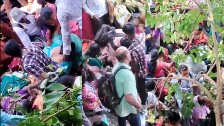 जितेंद्र आव्हाडांनी ट्विट केला चेंगराचेंगरीचा व्हिडीओ, म्हणाले… stampede at kharghar in maharashtra bhushan puraskar viral video