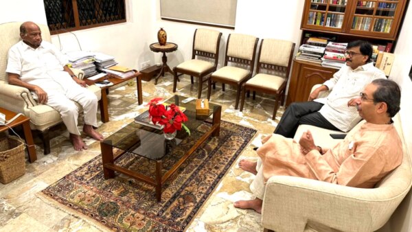 Nationalist Congress Party (NCP) chief Sharad Pawar and Shiv Sena (UBT) leader Uddhav Thackeray met on Tuesday night at Silver Oak