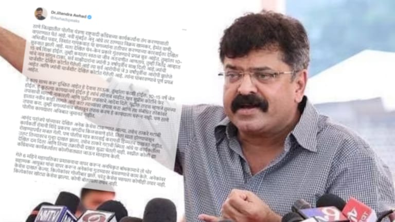 ‘लढेगा साला… मरेगा नहीं’, जितेंद्र आव्हाडांचा पोलिसांना गर्भित इशारा NCP Mla jitendra awhad warns to thane police, said his tweet that police should behave responsibly