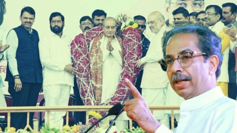 Uddhav Thackeray : ‘सच्चा समाजसेवकापुढे तुम्हाला झुकावचं लागलं…’ ठाकरेंचा शाहंना टोला (Shivsena (UBT) chief Uddhav Thackeray talk in Vajramuth rally in Nagpur on aappasaheb dharmadhikari