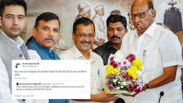 arvind kejriwal tweets about sharad pawar goes viral