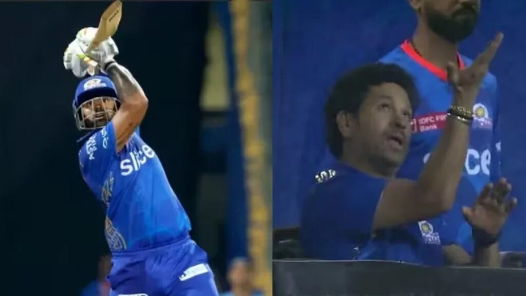 surykumar yadav hit six sachin tendulkar Shocking reaction viral in social media