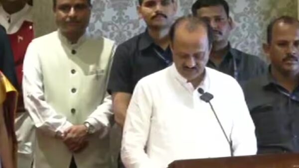 ajit pawar has taken oath as deputy chief minister and ncp 9 mla take oath on maharashtra government governor ramesh bais