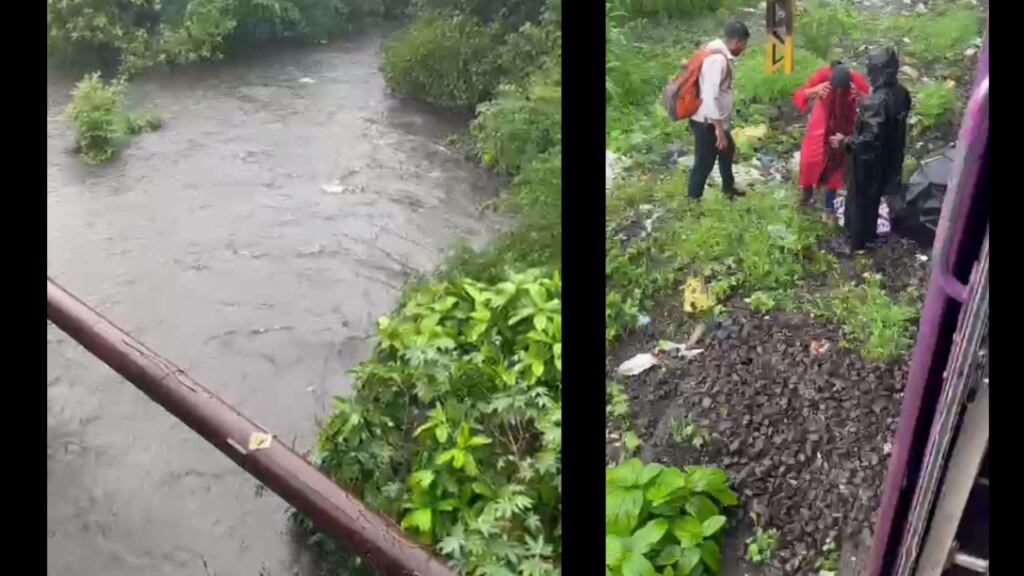 A shocking incident has taken place when a 4-month-old baby slipped out of a person's hand while walking on the track between Thakurli-Kalyan station and was directly swept away by a flowing water drain.