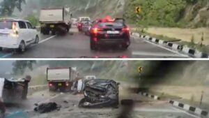 nagaland landslide video kahima dimapur national highway gaint rocks sliding hills