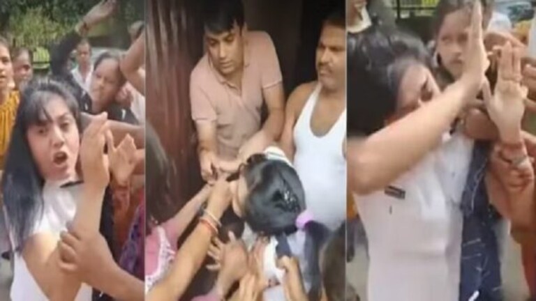 Video :झिंज्या उपटल्या, लाथा-बुक्यांनी मारलं, महिला पायलटला जमावाने मारहाण का केली? Dawarka made minor girl beat and tortured pilot couple in delhi pilot women Video viral