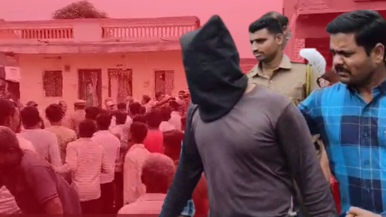 Jalgaon: ‘त्या’ नराधमाला गावात आणताच तुफान राडा, चिडलेल्या गावकऱ्यांनी तर.. jalgaon suspect who raped and murdered a nine-year-old girl came to the village angry villagers pelted stones crime news