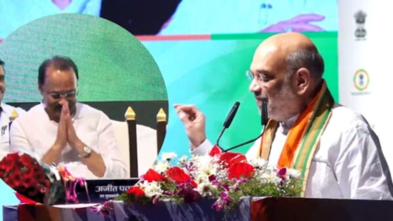 ‘हीच जागा योग्य होती, पण…’; अमित शाहांचं विधान ऐकून अजित पवारांनी जोडले हात Amit shah first reaction after ajit pawar joined shiv sena bjp government.