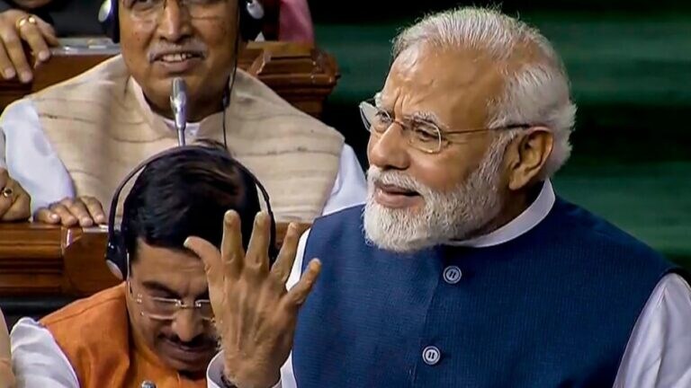 PM Modi Speech Manipur: अखेर पंतप्रधान मोदी मणिपूर हिंसाचारावर बोलले, पण… no confidence motion pm modi started talking about violence in manipur after the opposition walked out of the lok sabha