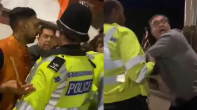ब्रिटनमधील गणेशोत्सव पोलिसांनी रोखला, व्हिडीओ व्हायरल viral video britain ganesh chaturthi ruckus police misbehaves with hindu priest arrest Britain ganesh chaturthi Video Viral