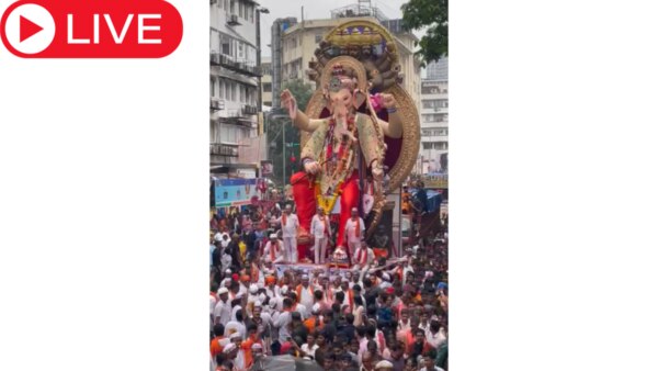 lalbaugcha raja visarjan live girgaon chowpatty mumbai