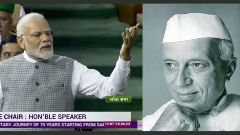 PM Modi Speech in Parliament : मोदींनी नेहरूंचं केलं कौतुक, काय म्हणाले? prime minister narendra modi's speech in parliament today
