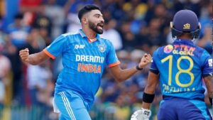 mohmmed siraj takes 6 wicket complete 50 odi wicket against srilanka asia cup 2023 team india