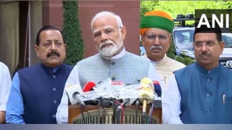 Parliament Special Session : हे अधिवेशन ऐतिहासिक निर्णयांचे, नरेंद्र मोदींनी दिला नारा pm narendra modi special session new parliament