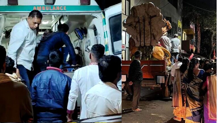 दुर्गादेवी मिरवणुकीत जनरेटरचा स्फोट, महाबळेश्वरमध्ये घडला अनर्थ satara district mahabaleshwar 8 boys and girls injured due to generator explosion during durgadevi procession mirvnuk