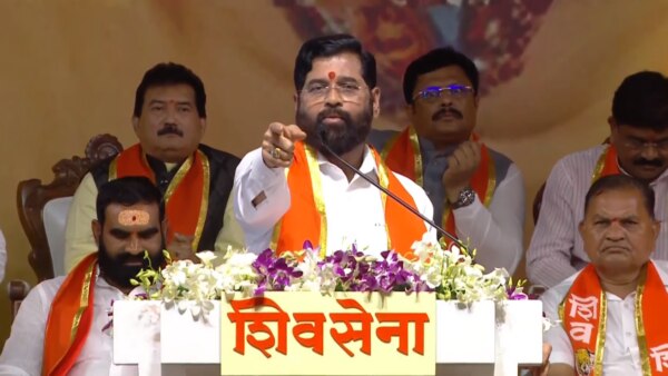 shiv sena dasara melava 2023 azad maidan mumbai cm eknath shinde criticizes uddhav thackeray over congress alliance