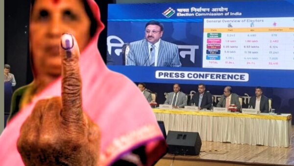 Assembly Election Dates 2023 : 23 in Rajasthan, 17 in MP, 7 and 17 in Chhattisgarh, Voting on 30 November in Telangana, results on 3 December.