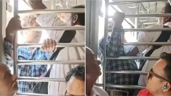 two passengers clashed Mumbai local Train, VIDEO Goes VIRAL