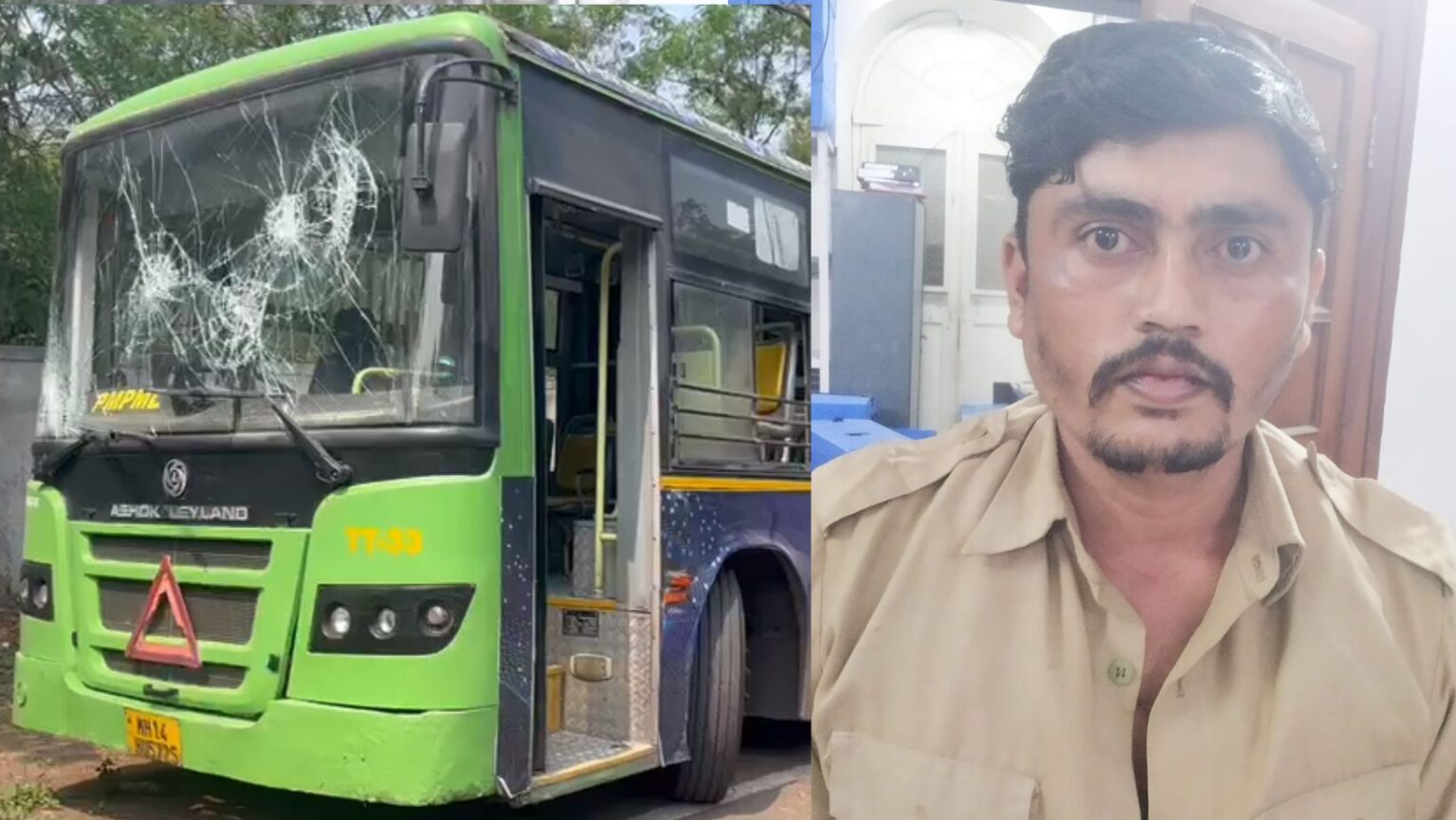 pune pnt bus repeat of santosh mane in pune drunken bus driver blew up 15 vehicles by driving the bus upside down