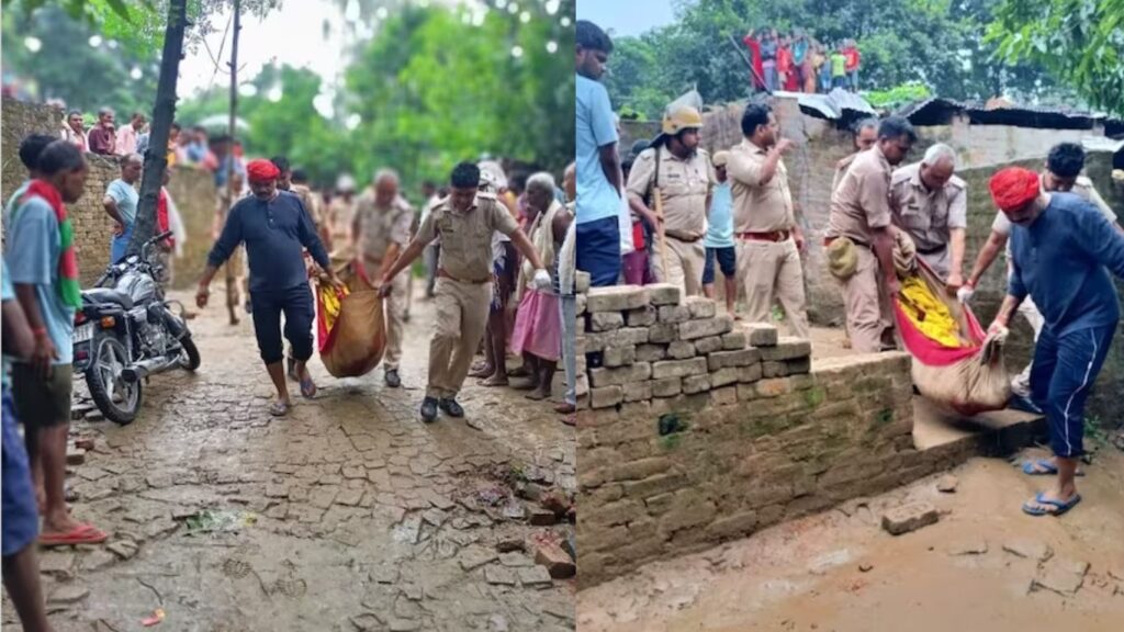 uttar pradesh deoria district 6 people killed land dispute between two families small boy seriously injured