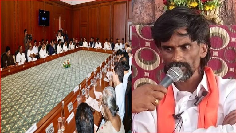 Manoj Jarange : ‘मुंबई सोडू नका, आरक्षण…’, जरांगे पाटलांनी आमदारांना केली विनंती maratha reservation manoj jarange patil request mlas before all party meeting antarawali sarati agitation