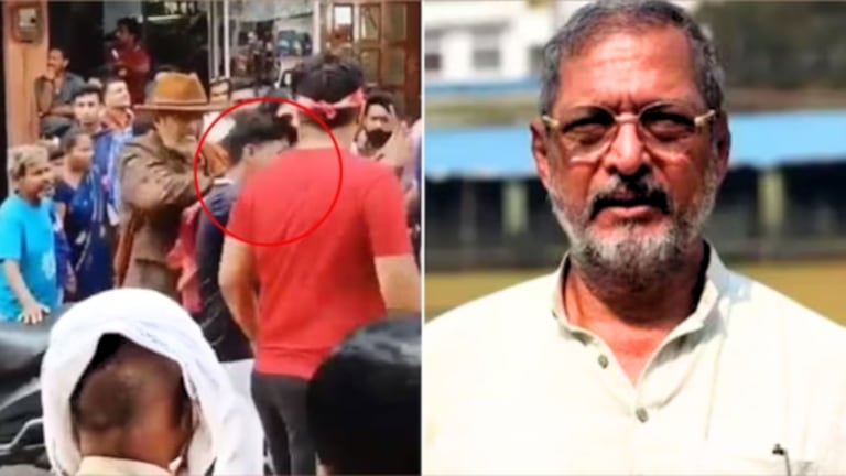 Nana Patekar : चाहत्याच्या डोक्यात मारली जोरात चापट; समोर आलं खरं कारण Bollywood actor Nana Patekar has slapped a fan in anger. video goes viral