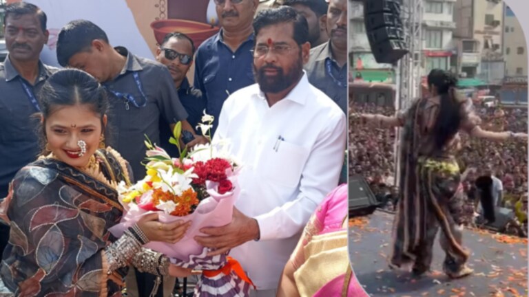 Thane : नाचली गौतमी पाटील, पण शिंदेंच्या शिवसेनेवर टीकेची झोड, प्रकरण काय? Gautami patil Dance in diwali pahat, Sushma andhare and jitendra awhad slams shinde's shiv sena.