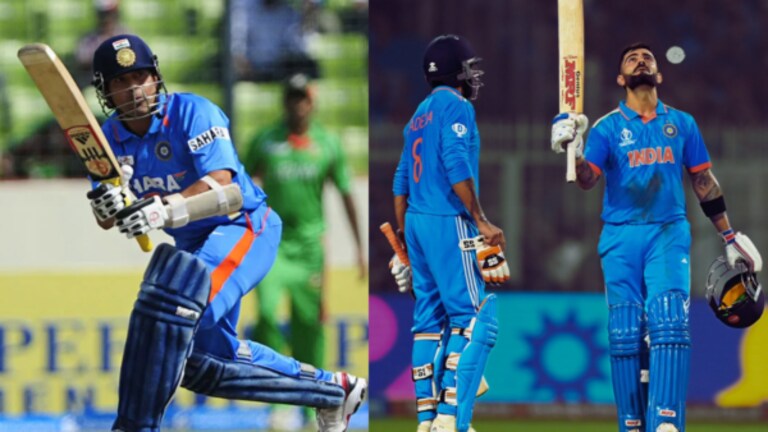 Virat Kohli : किंग ‘कोहली’ सचिन तेंडुलकरच्या पंक्तीत, बॅट तळपली घडवला ‘विराट’ इतिहास! virat Kohli has equaled the historical record of Sachin tendulkar (49 centuries) in terms of scoring most centuries in ODIs.