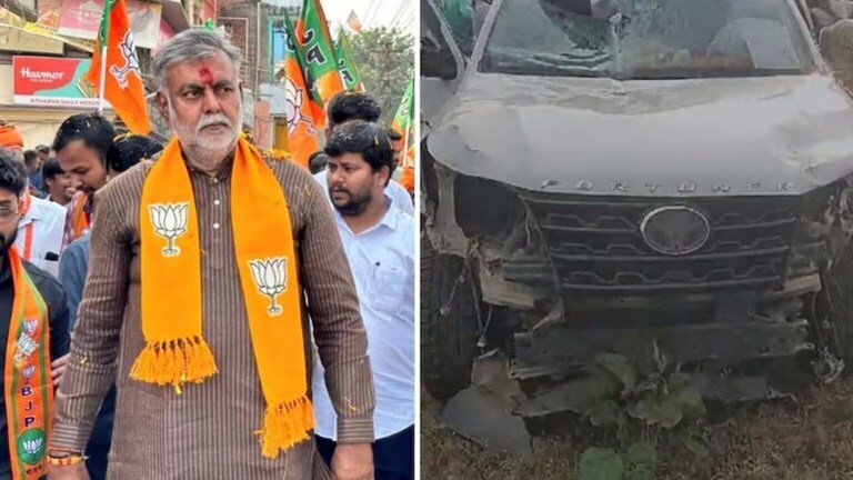 Prahlad Patel: भीषण अपघात, केंद्रीय मंत्री थोडक्यात बचावले; दुचाकीस्वाराची दुर्दैवी मृत्यू union minister pralhad patel narrowly escapes road accident one dead three injured