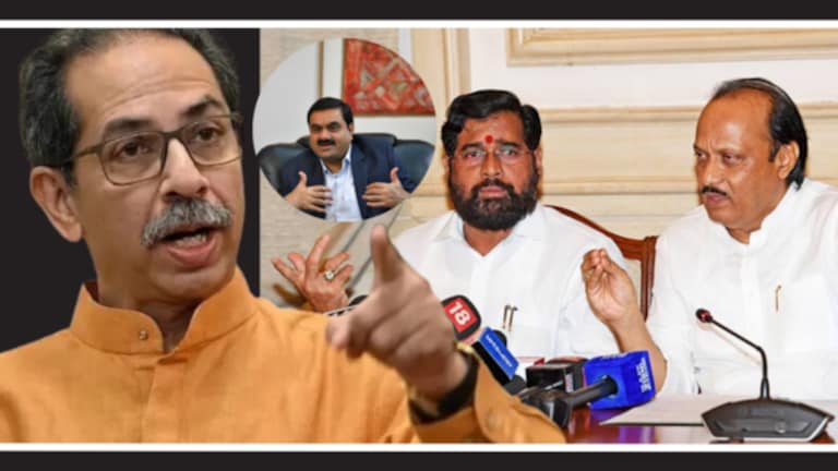 Shiv sena UBT : “अदानींनी मिंधे, पवारांसह पन्नासएक आमदार-खासदारांना…” uddhav Thackeray's shiv sena attacked Shinde-Fadnavis-Pawar Government over dharavi redevelopment project