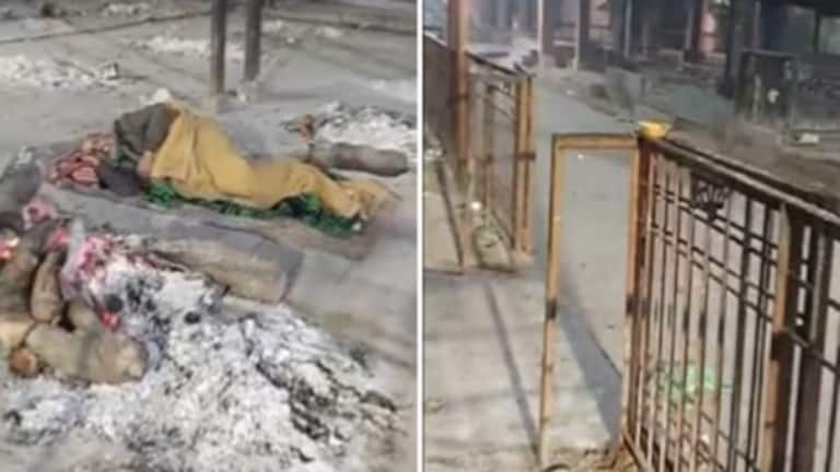 Viral Video : बापरे! जळजळत्या, धगधगत्या चितेजवळच वृद्ध गेला झोपी, कारण… kanpur viral video old man sleeps next to burning pyre reason sad video uttar pradesh video news