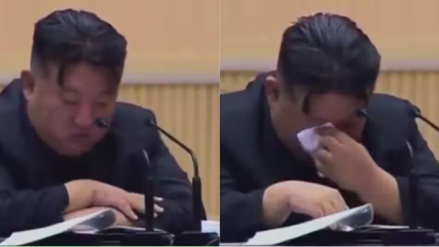 dictator of North Korea Kim Jong Un began to cry at the womens meeting