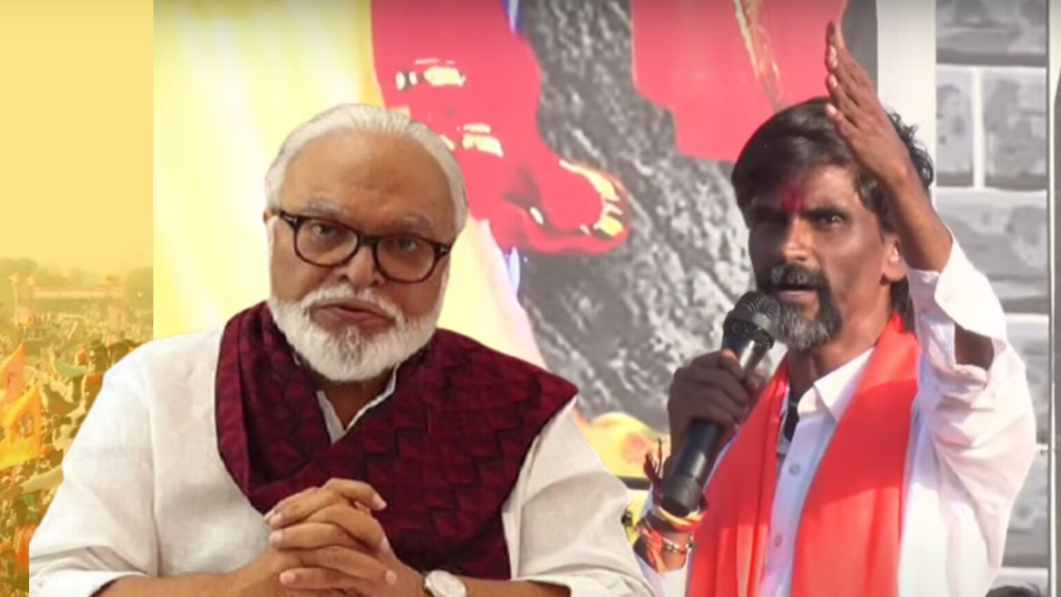 maratha reservation manoj jarange patil made controversial statements about minister chhagan bhujbal while speaking in a public meeting in beed