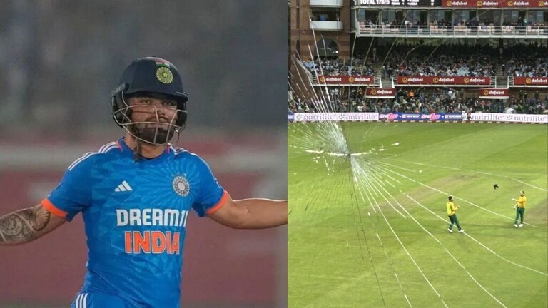 Video : रिंकू सिंहची वादळी खेळी, मीडिया बॉक्सची फोडली काच ind vs sa t20 rinku singh six break media box glass video viral Team india south africa