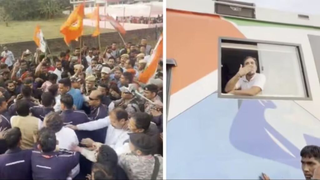 rahul gandhi flying kiss video bharat jodo yatra crowd slogan modi modi asaam video viral