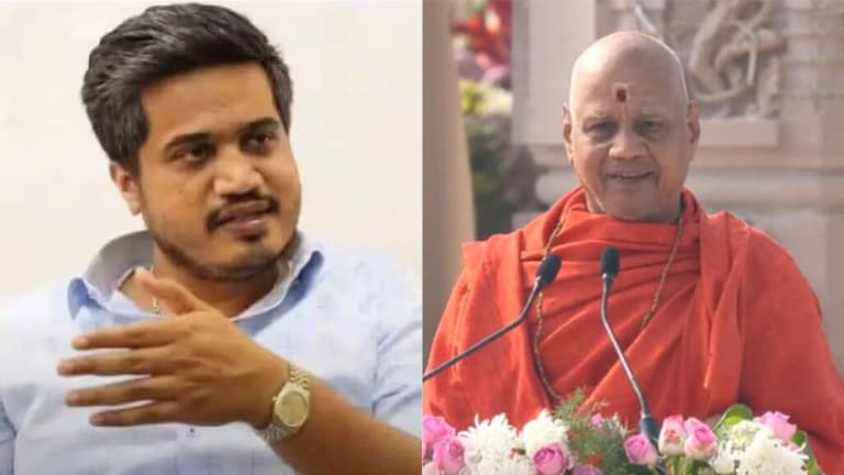 Ram Mandir : ‘छत्रपती शिवाजी महाराजांचा अपमान’, रोहित पवार गोविंदगिरी महाराजांवर भडकले rohit pawar angry on swamy govind dev giri maharaj on ram mandir inauguration speech ayodhya narendra modi