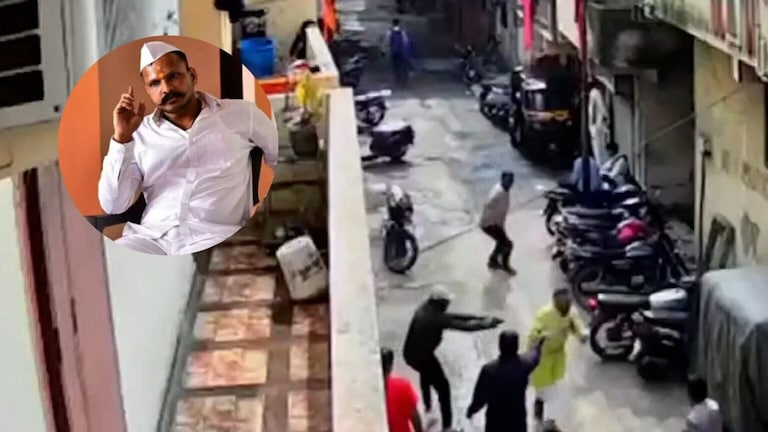 कुख्यात गुंड शरद मोहोळच्या थरारक हत्याकांडाचे CCTV फुटेज आलं समोर, नेमकं काय घडलं? CCTV footage of the notorious gangster Sharad Mohol thrilling murder has surfaced and two lawyers are also involved