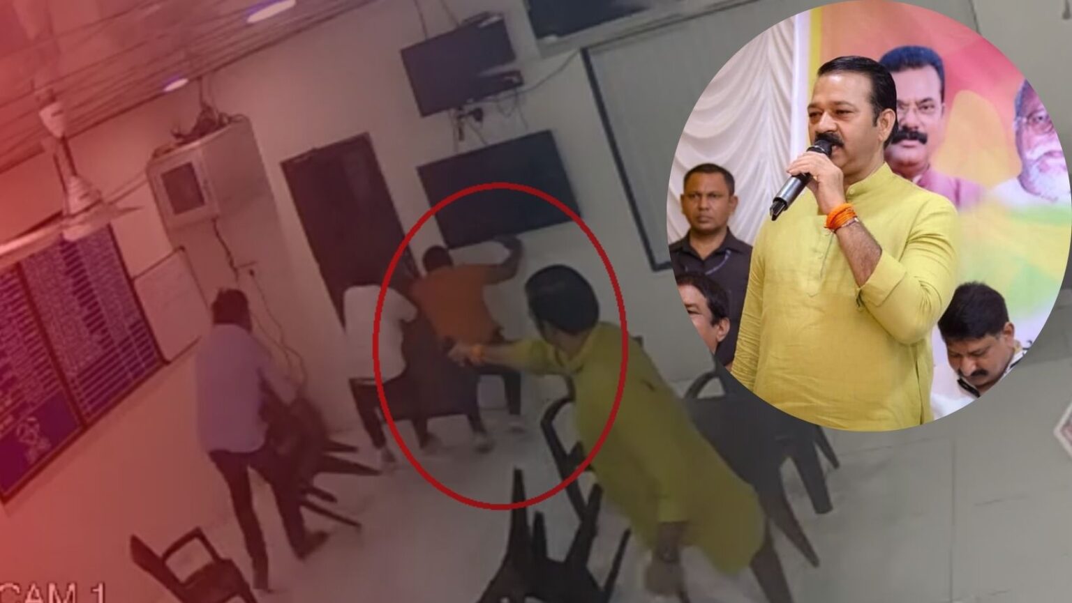 exclusive cctv footage of bjp mla ganpat gaikwad firing on shiv sena shinde leader mahesh gaikwad has come to light