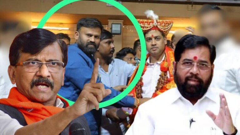Shrikant Shinde : राऊतांनी घेरण्याआधीच शिंदेंनी ‘ते’ प्रकरण मिटवलं! sanjay raut share photo goons hemant dabhekar meet shrikant shinde naresh mhaske reply maharashtra politics