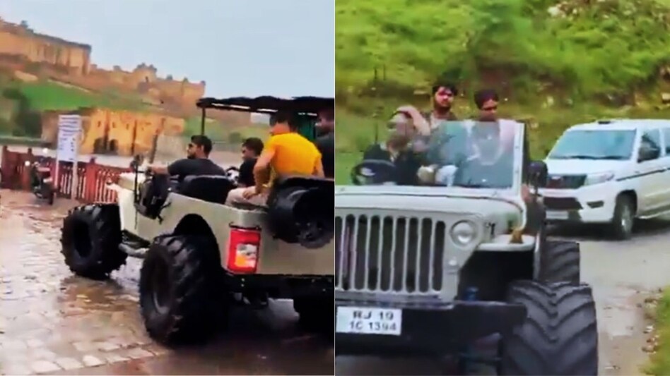 खुली जीप में डिप्टी सीएम का बेटा बना रहा REEL और सुरक्षा में मुस्तैद है पुलिस, प्रेमचंद बैरवा बोले- ये अच्छी बात है - Son of deputy CM son is making REEL