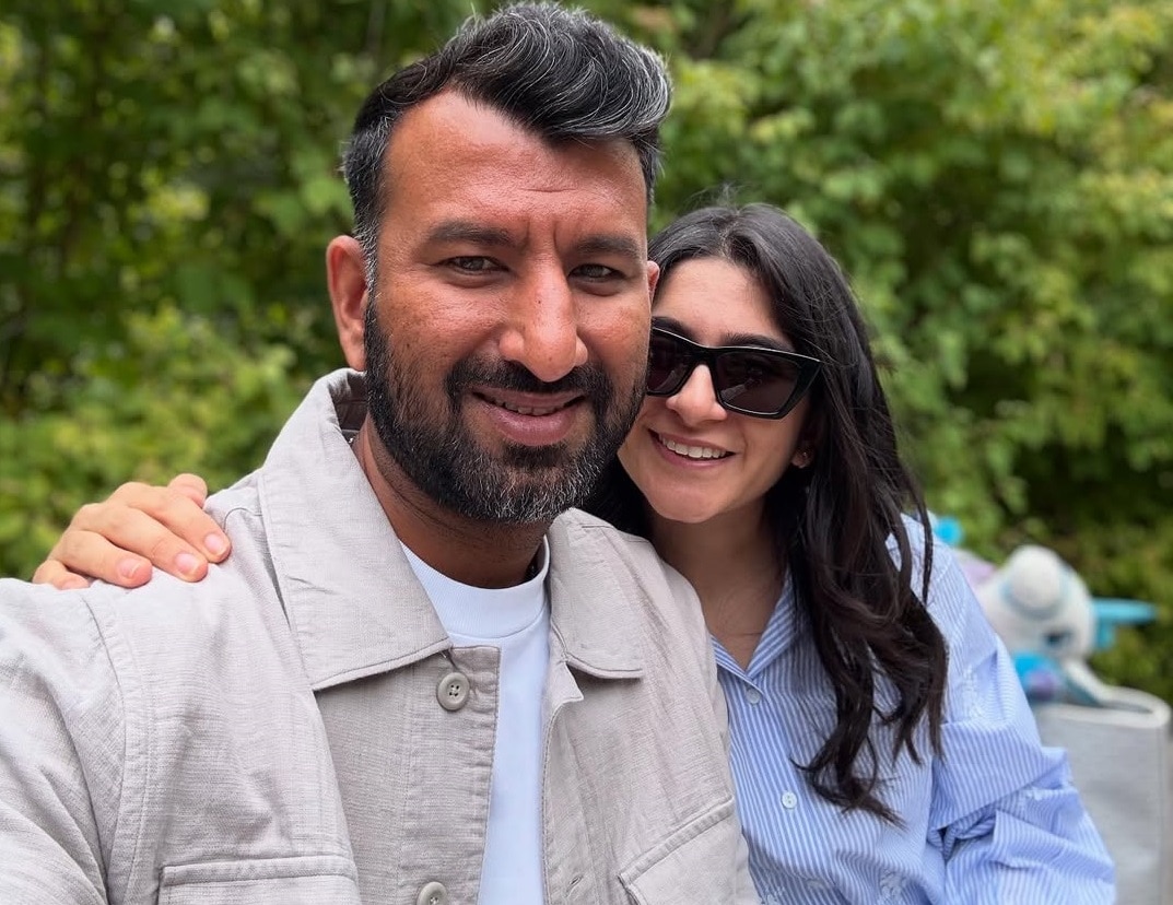 Cheteshwar Pujara and Puja Pabari