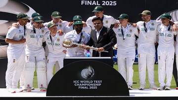 South Africa team celebrate after winning WTC title South Africa team celebrate after winning WTC title