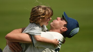 Australia captain Pat Cummins plays with his son Albi after after WTC final Australia captain Pat Cummins plays with his son Albi after after WTC final