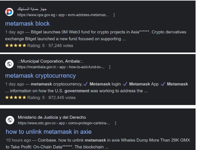 Fake Metamask Govt Website