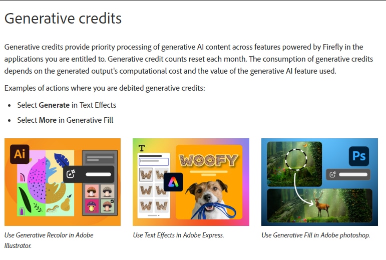 Generative Credits System By Adobe Firefly