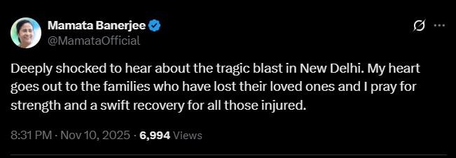মুখ্যমন্ত্রী মমতা বন্দ্যোপাধ্যায়ের এক্স পোস্ট।