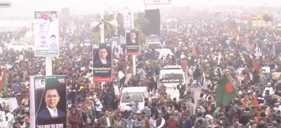 ঢাকায় তারেককে স্বাগত জানাতে ভিড়