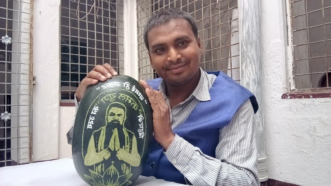 तरबूज पर उभरा सीएम सम्राट चौधरी का चेहरा